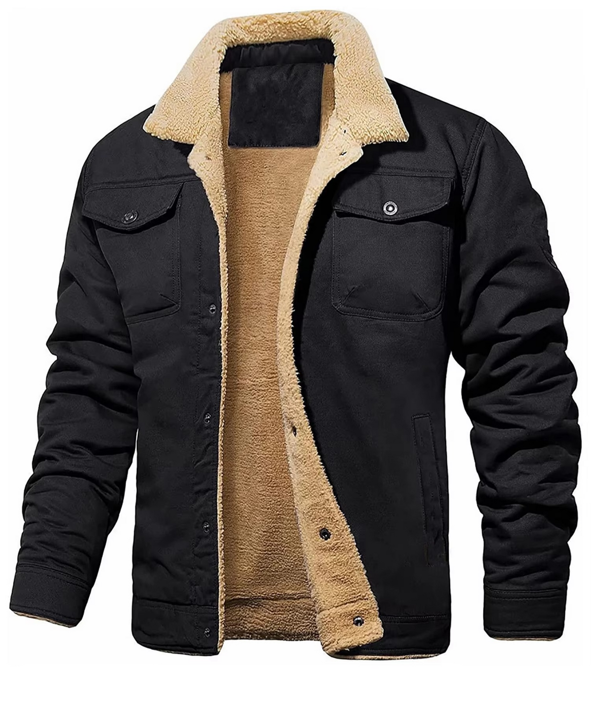 Orsenvi Men's Faux Shearling Lined Winter Parka