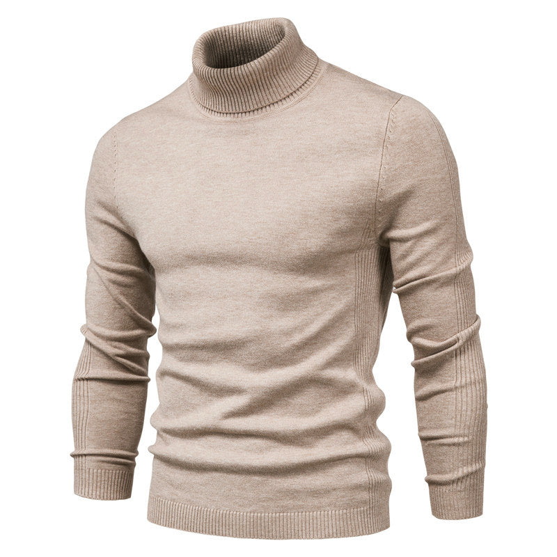 Men's warm knitted turtleneck pullover sweater by Orsenvi, cozy high-neck silhouette soft knit fabric