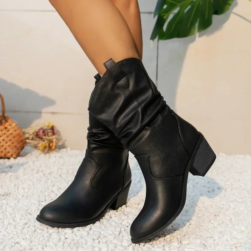 Classic Mid-Calf Western Boots
