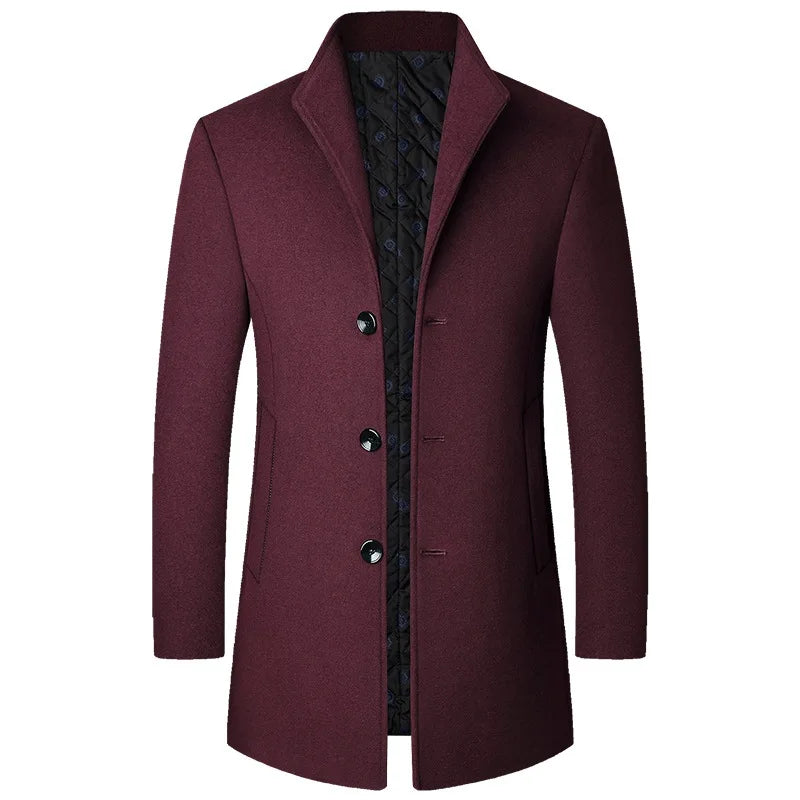 Mason by Orsenvi men's tailored wool overcoat elegant long silhouette cold-weather classic style