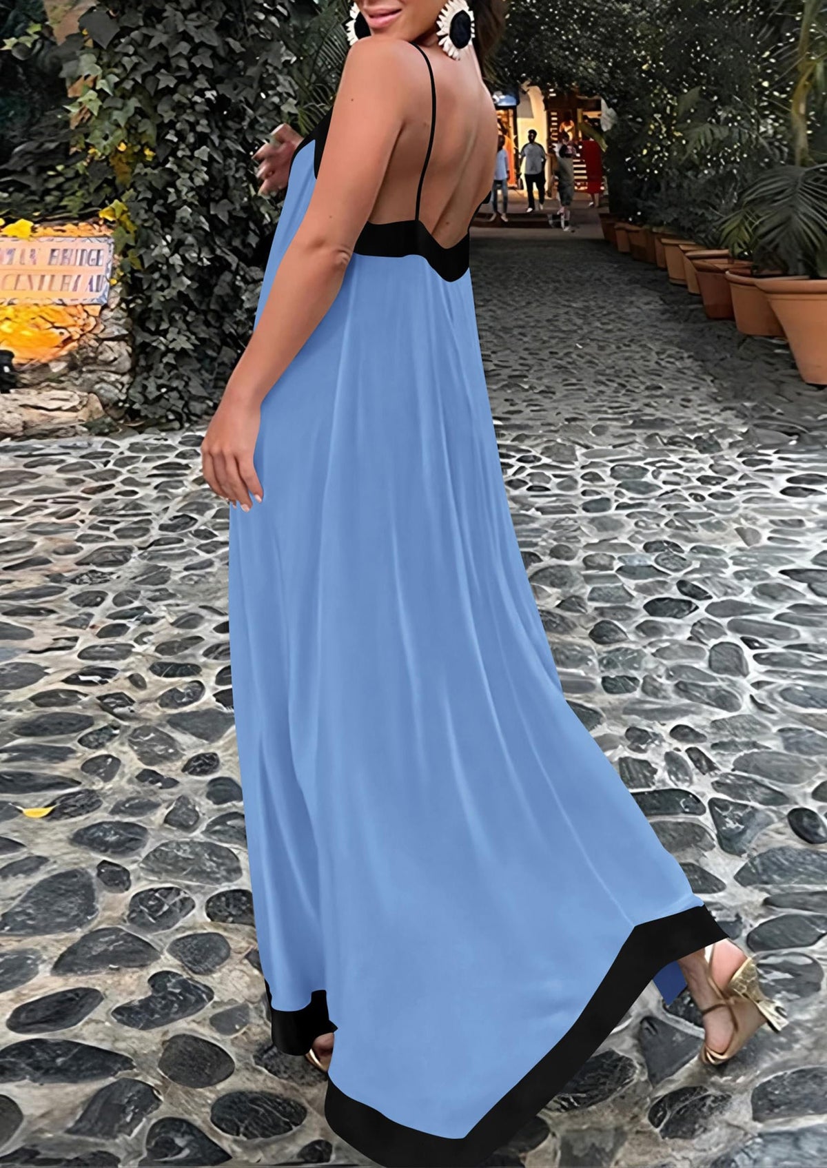 Flowy Maxi Dress - Sleeveless, V-Neck, Party - photo 58