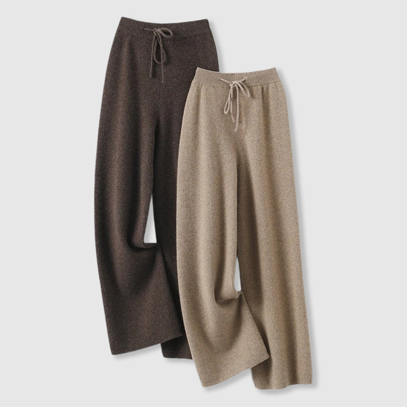 Emma Loose Cashmere Pants By Orsenvi Luxurious Wide Leg Trousers