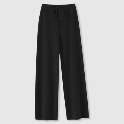 Emma loose camel cashmere wide-leg trousers with fluid drape for relaxed chic comfort
