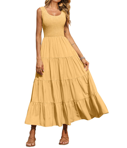Smocked Tiered Maxi Dress - Tank, Casual - photo 73