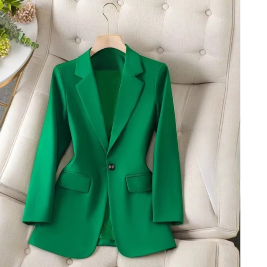 Orsenvi Women's Green Blazer Single Button Pro Look