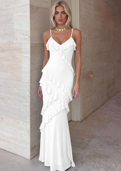 Mesh Bodycon Maxi Dress - Spaghetti Strap, V-Neck, Wedding - photo 51