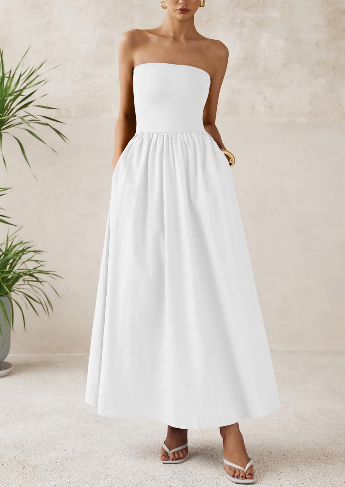 A-Line Flowy Maxi Dress - Strapless, Party - photo 47