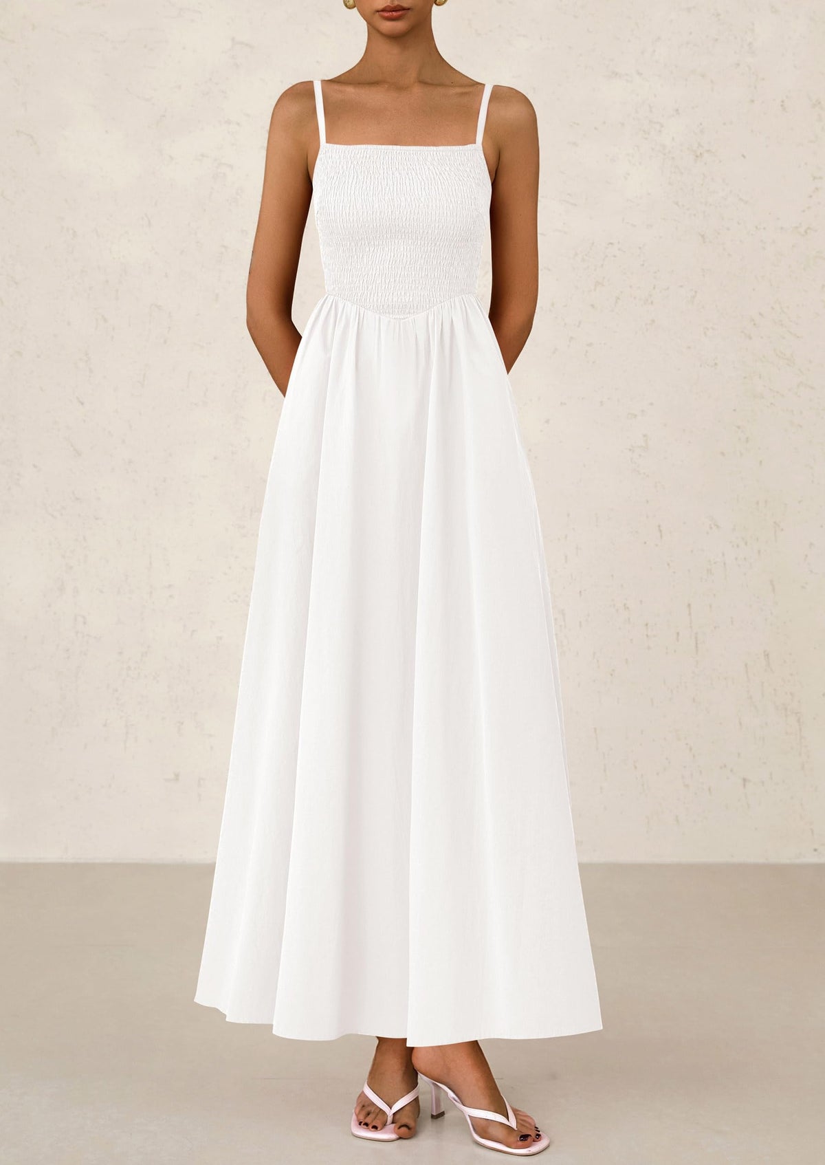 Smocked Swing Maxi Dress - Spaghetti Strap, Beach - photo 62