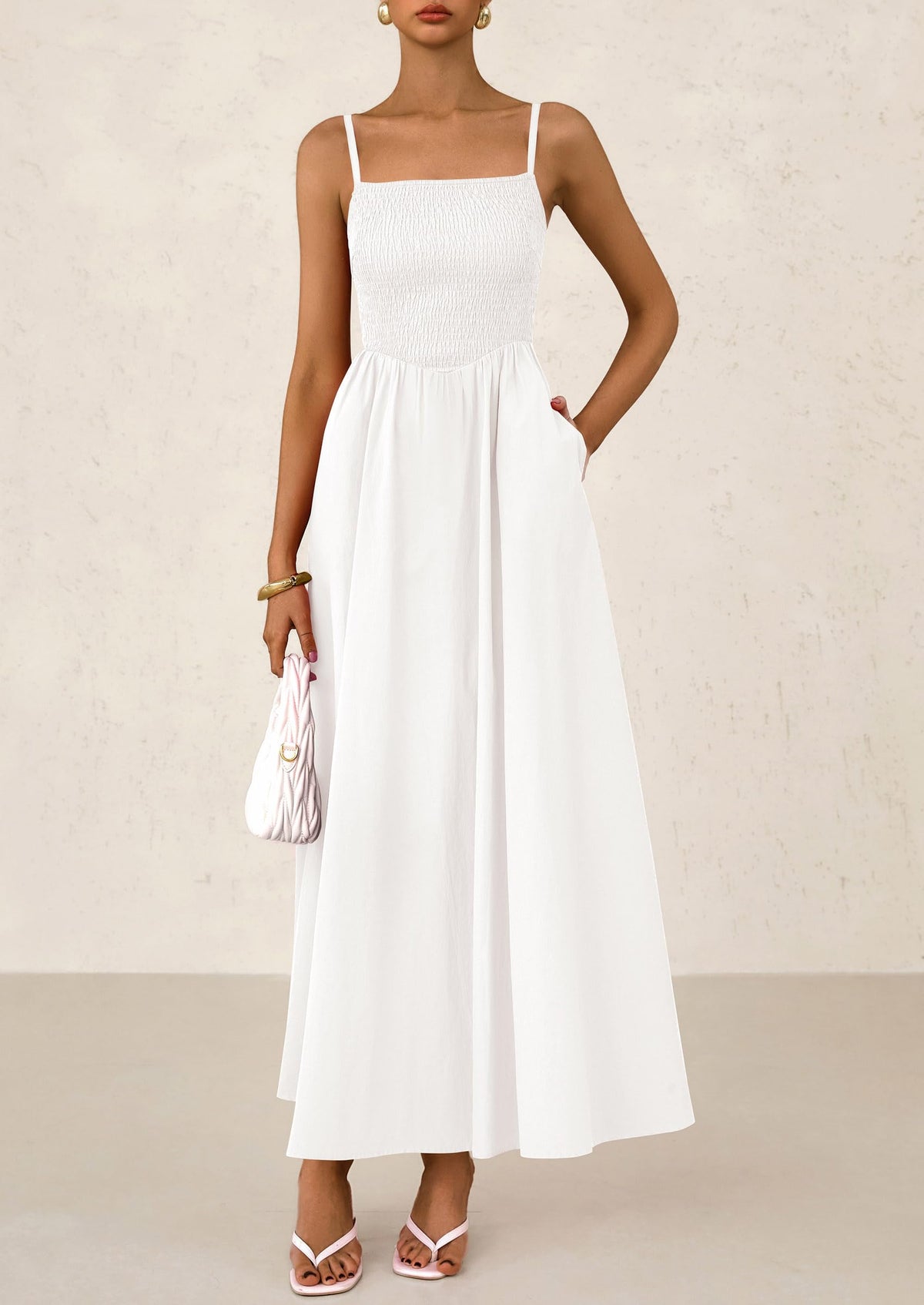 Smocked Swing Maxi Dress - Spaghetti Strap, Beach - photo 63
