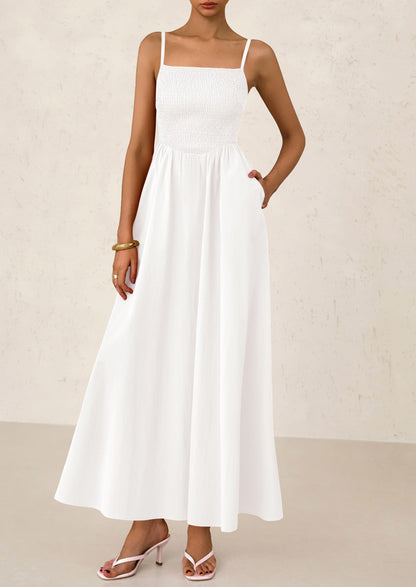 Smocked Swing Maxi Dress - Spaghetti Strap, Beach - photo 60