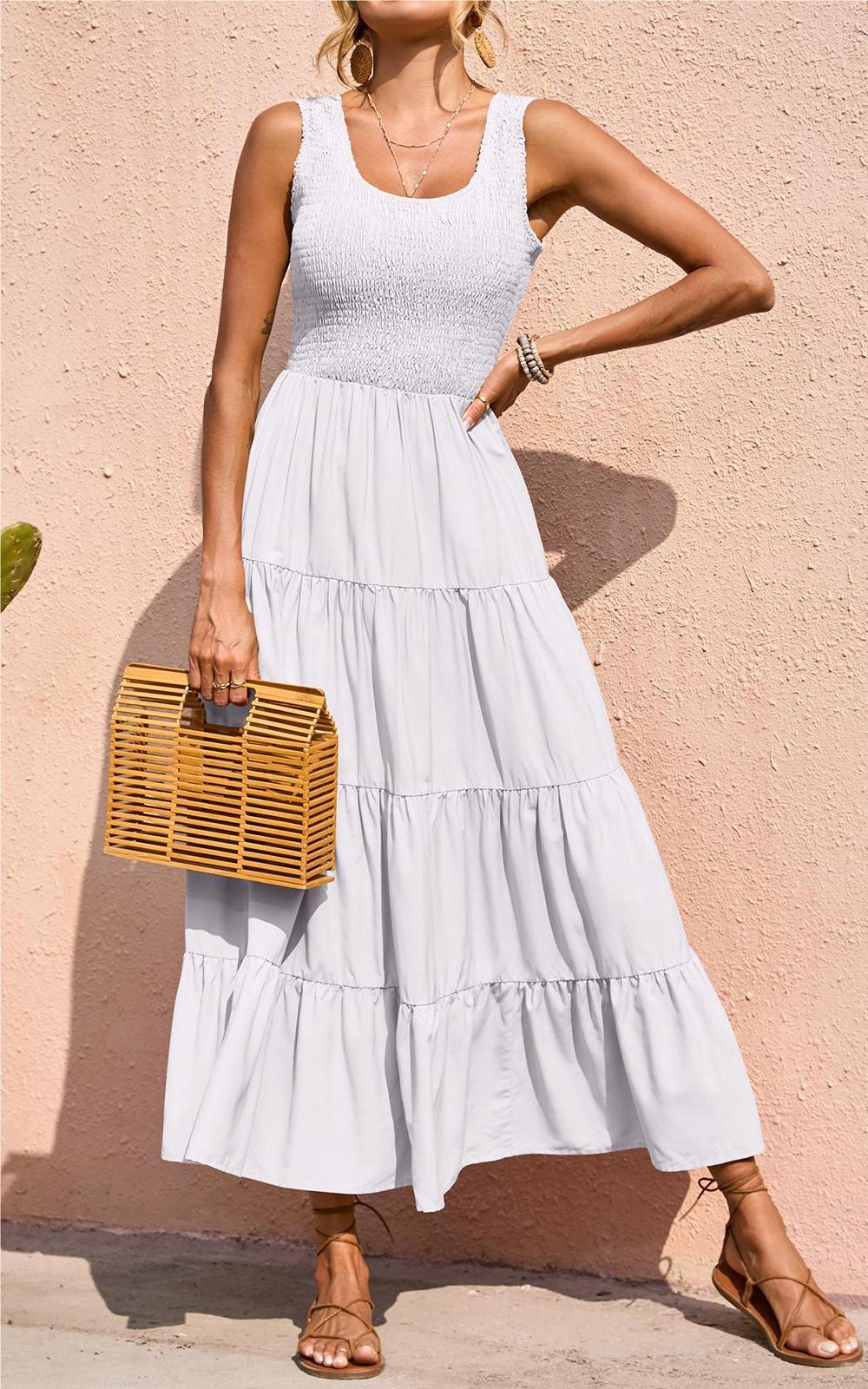 Smocked Tiered Maxi Dress - Tank, Casual - photo 78
