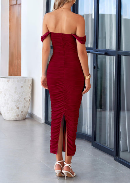 Ruched Bodycon Maxi Dress - Off-Shoulder, Cocktail - photo 43