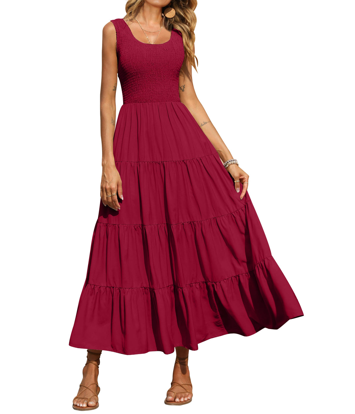 Smocked Tiered Maxi Dress - Tank, Casual - photo 79