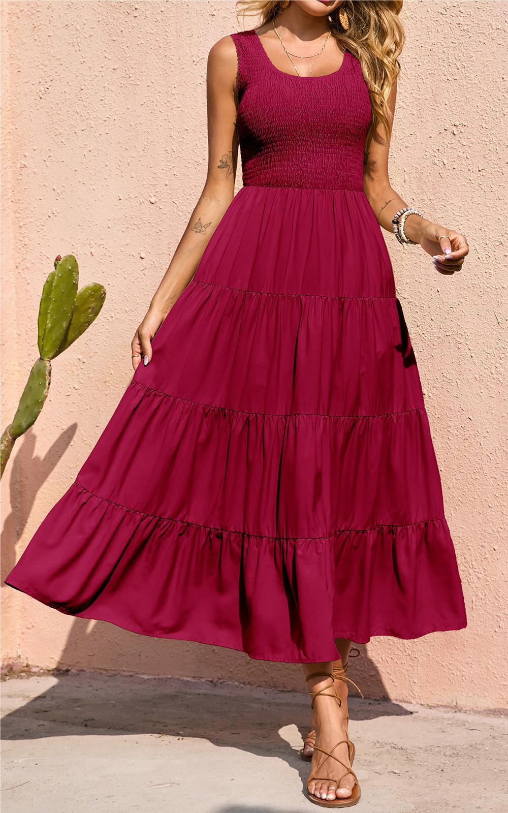Smocked Tiered Maxi Dress - Tank, Casual - photo 80