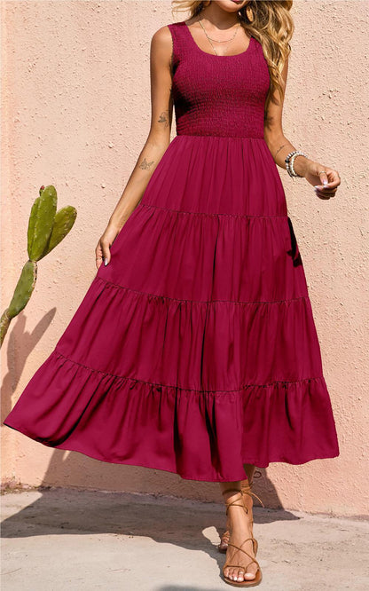 Smocked Tiered Maxi Dress - Tank, Casual - photo 80