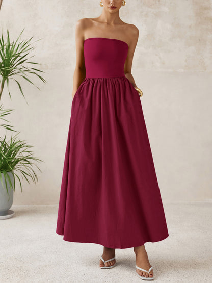 A-Line Flowy Maxi Dress - Strapless, Party - photo 16