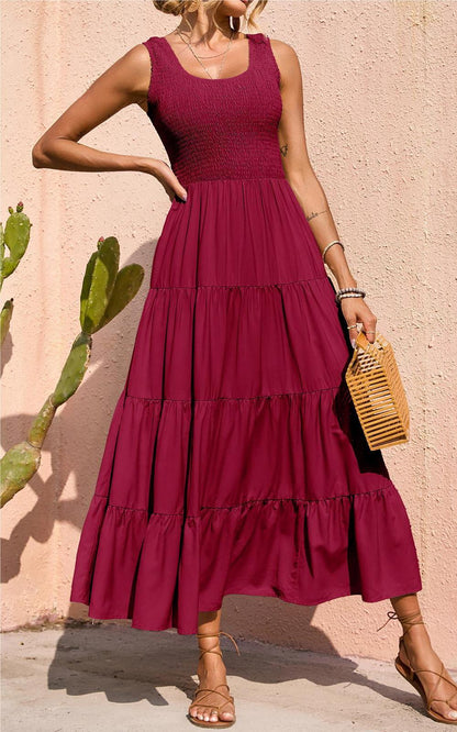 Smocked Tiered Maxi Dress - Tank, Casual - photo 81