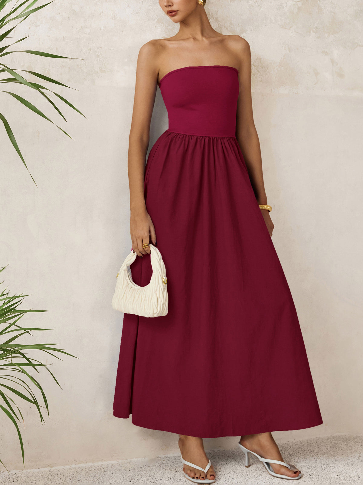 A-Line Flowy Maxi Dress - Strapless, Party - photo 17