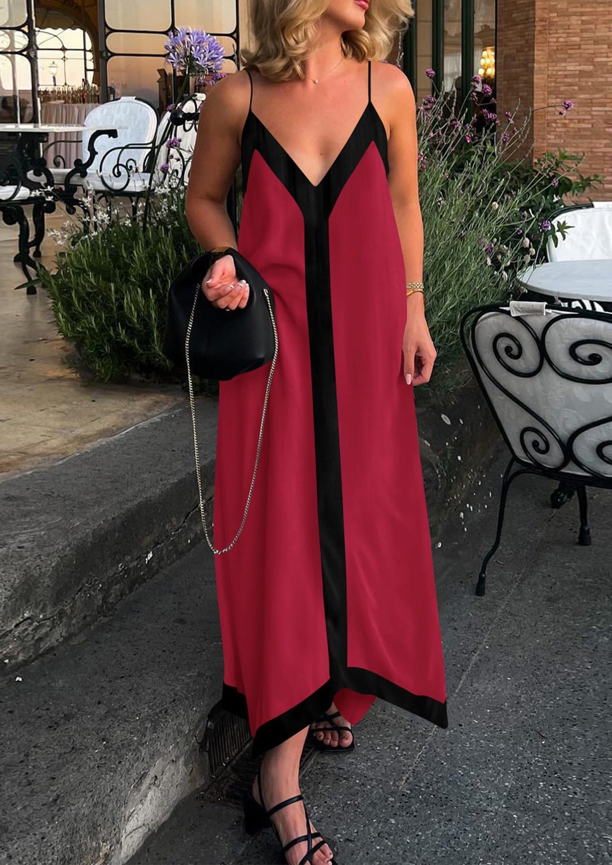 Flowy Maxi Dress - Sleeveless, V-Neck, Party - photo 74