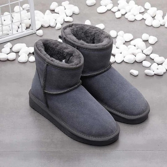 Women's winter shoes by Orsenvi in neutral tones, plush-lined slip-on style with adaptive snug fit