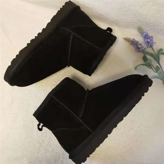 Women's winter shoes neutral tones slip-on silhouette with plush fleece lining for all-day warmth