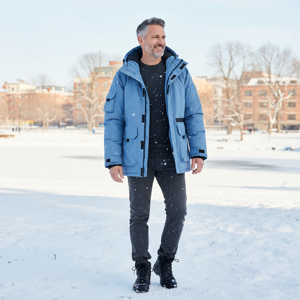 Orsenvi Mens Hooded Down Jacket