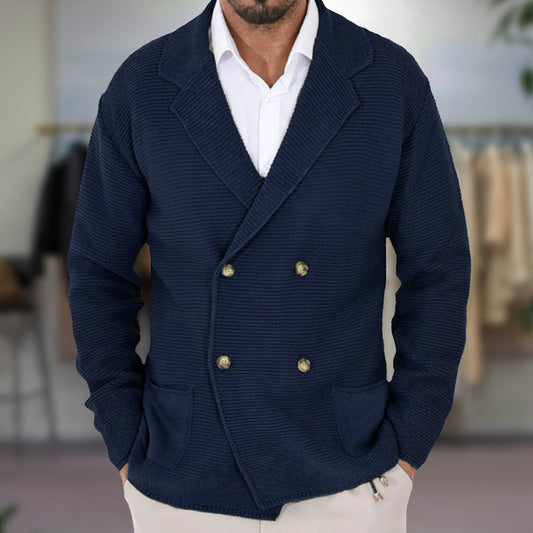Orsenvi Declan Navy Double Breasted Cardigan