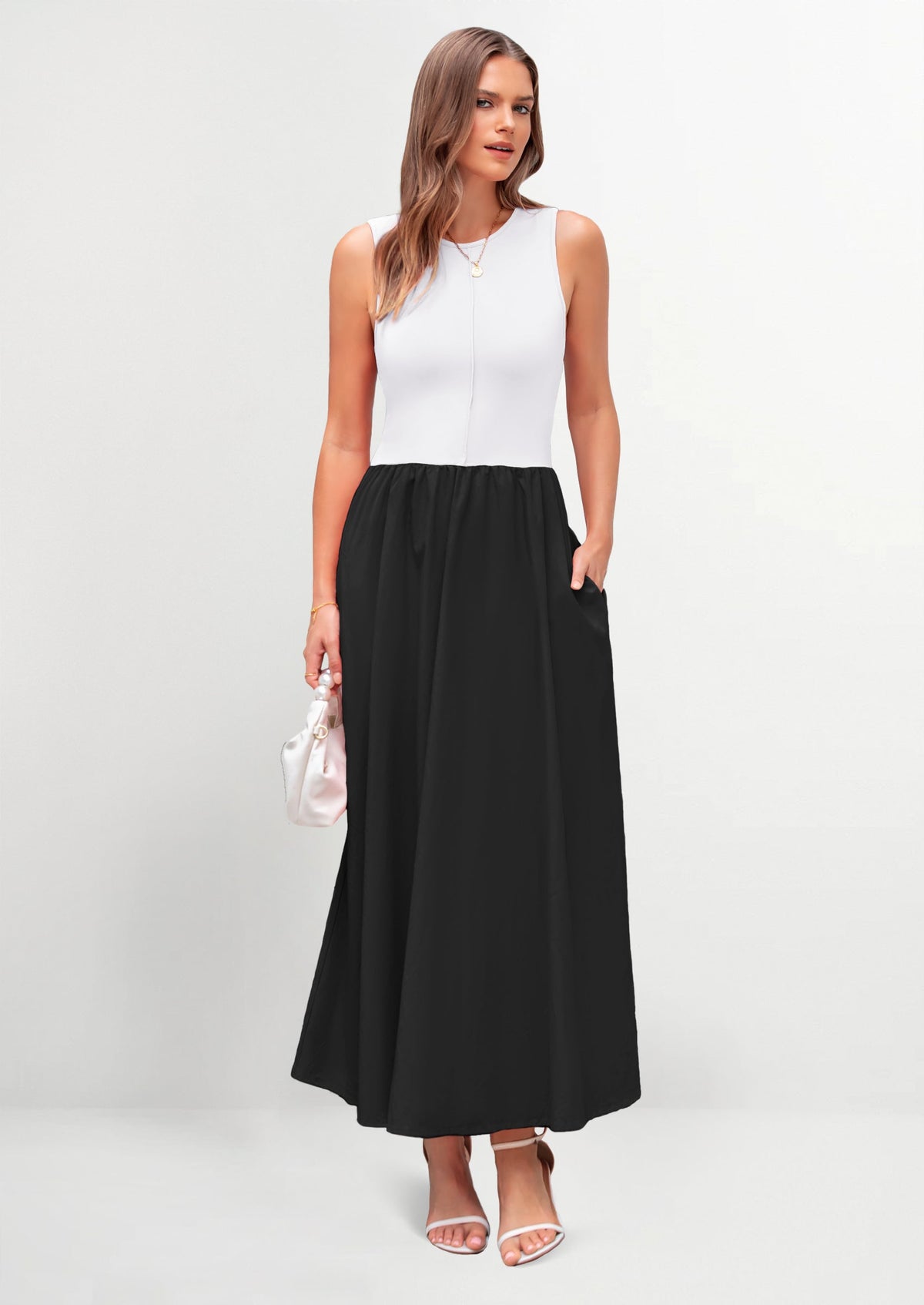 Knit Flowy Maxi Dress - Sleeveless, Crewneck, Casual - photo 33