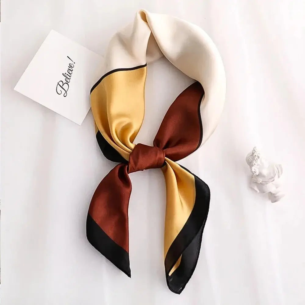 Orsenvi Celeste lightweight silk scarf in versatile styles, lustrous finish for neck, headband or bag