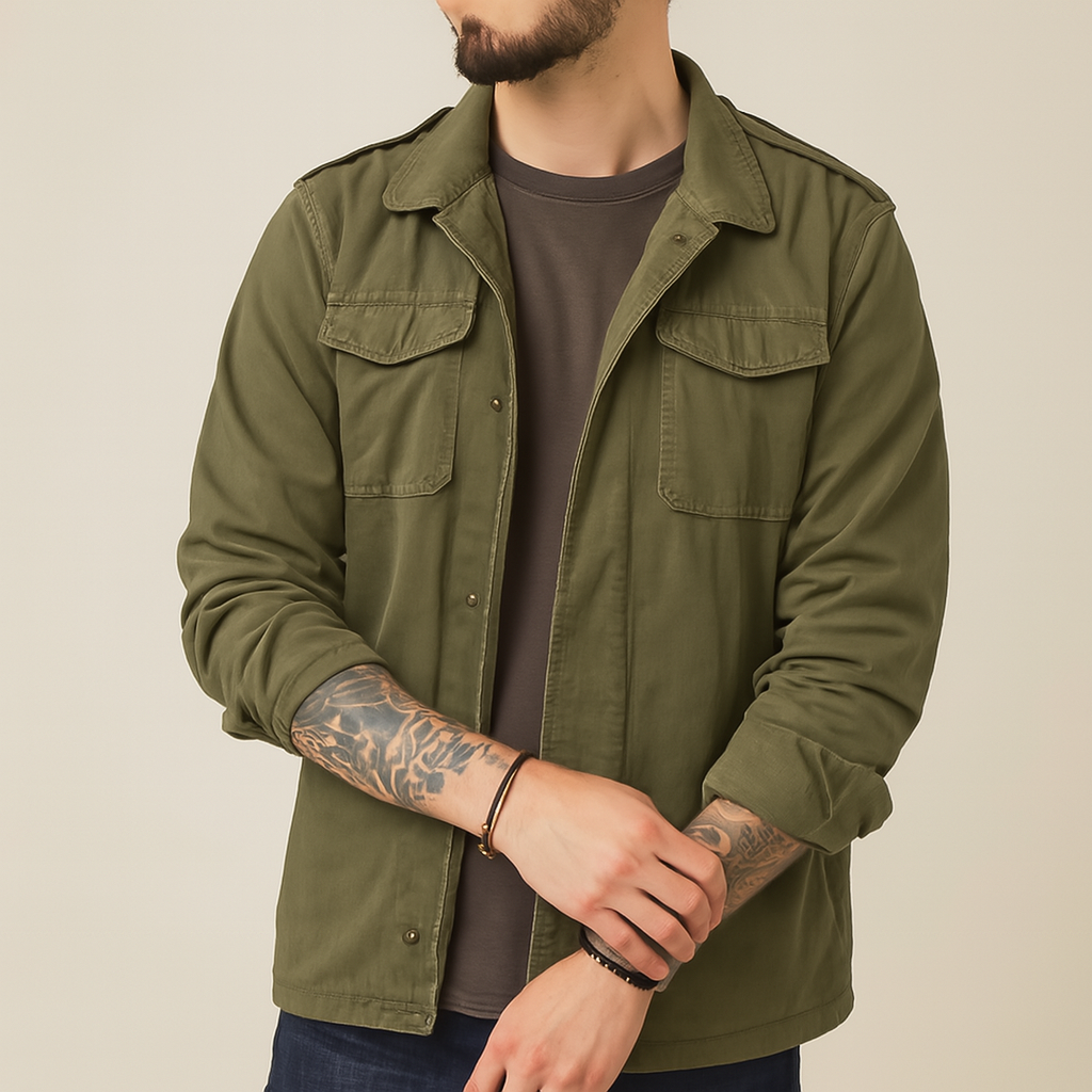 Orsenvi Men's Olive Green Jacket