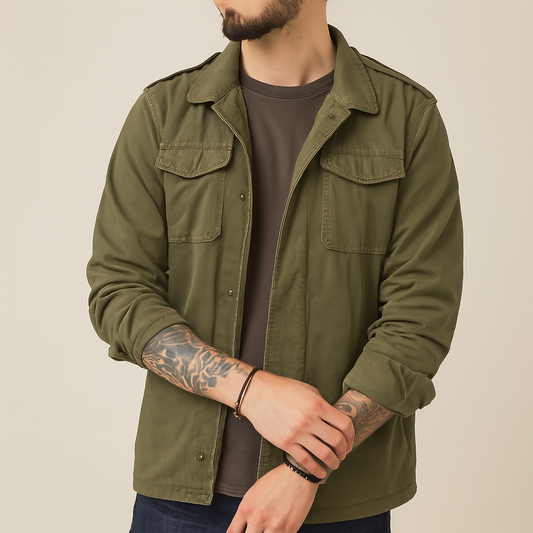 Orsenvi Men's Olive Green Jacket