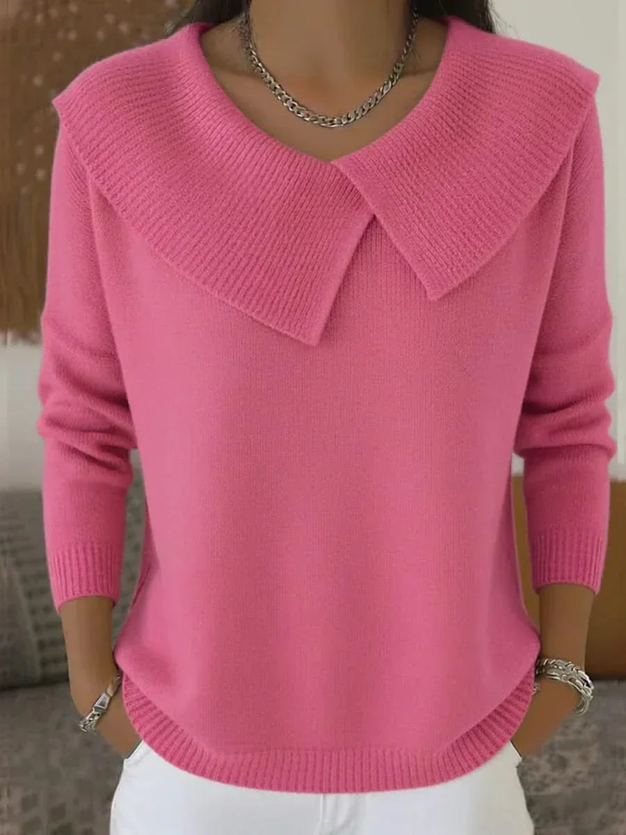Ribbed Collar Sweater
