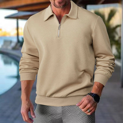 Vince Mens Casual Textured Design Half Zip Knit Pullover Sweatshirt