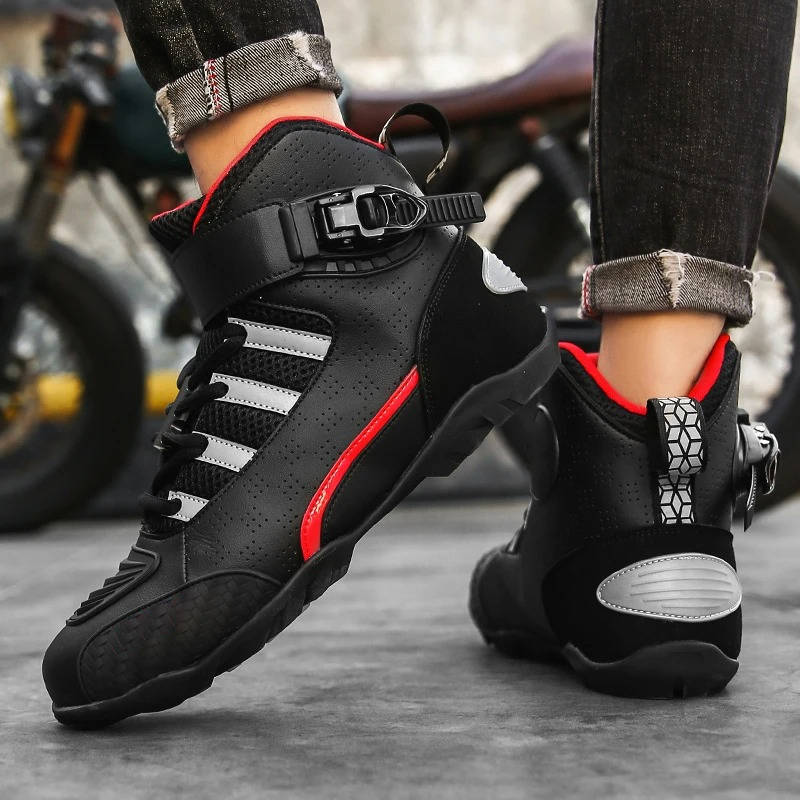 Orsenvi Men's Protective Motorcycle Sneaker Boots