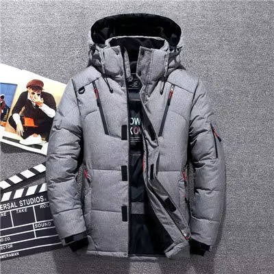 Men's navy insulated winter parka waterproof windproof jacket with weather shield technology for extreme cold