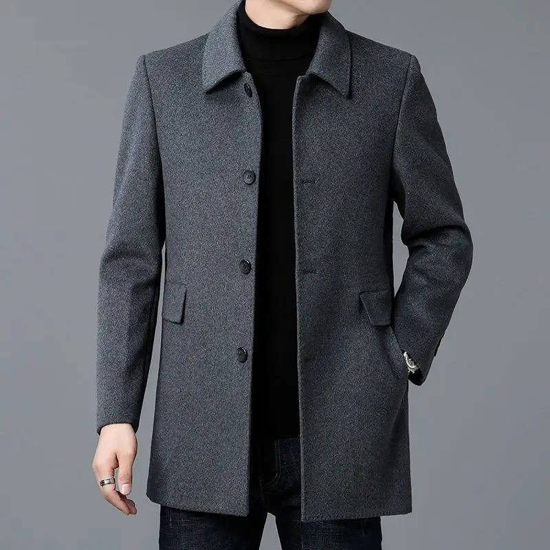Orsenvi Men's Tailored Short Overcoat