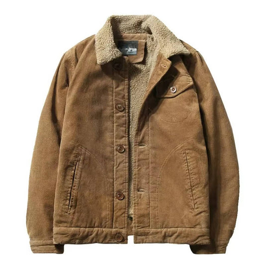 Orsenvi Men's Sherpa Lined Jacket Warm Winter Coat Casual Fleece