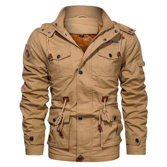 Orsenvi Men's Tactical Winter Jacket With Cargo Pockets