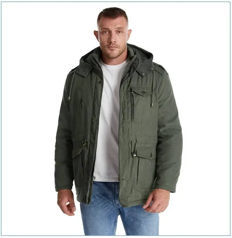 Orsenvi Men's Insulated Parka Windproof Jacket