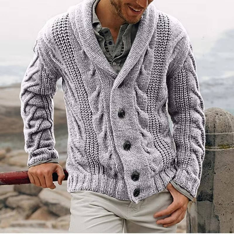 Orsenvi Men's Knitted Cardigan Sweater - Moisture-Wicking