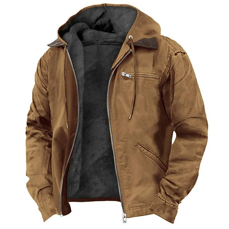 Orsenvi Men's Windproof Hooded Fleece Jacket
