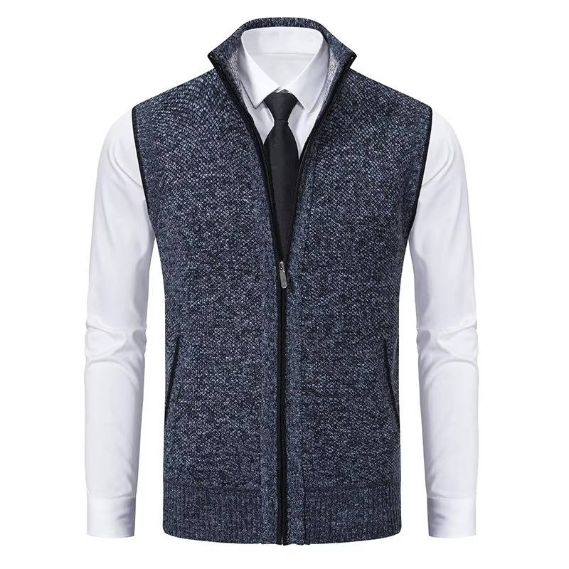 Orsenvi Men's Wool Tweed Vest Zip Front - Versatile Formal and Casual