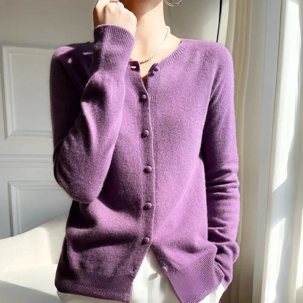 Orsenvi Eliza pastel wool women's cardigan cozy layering essential in soft chic shades