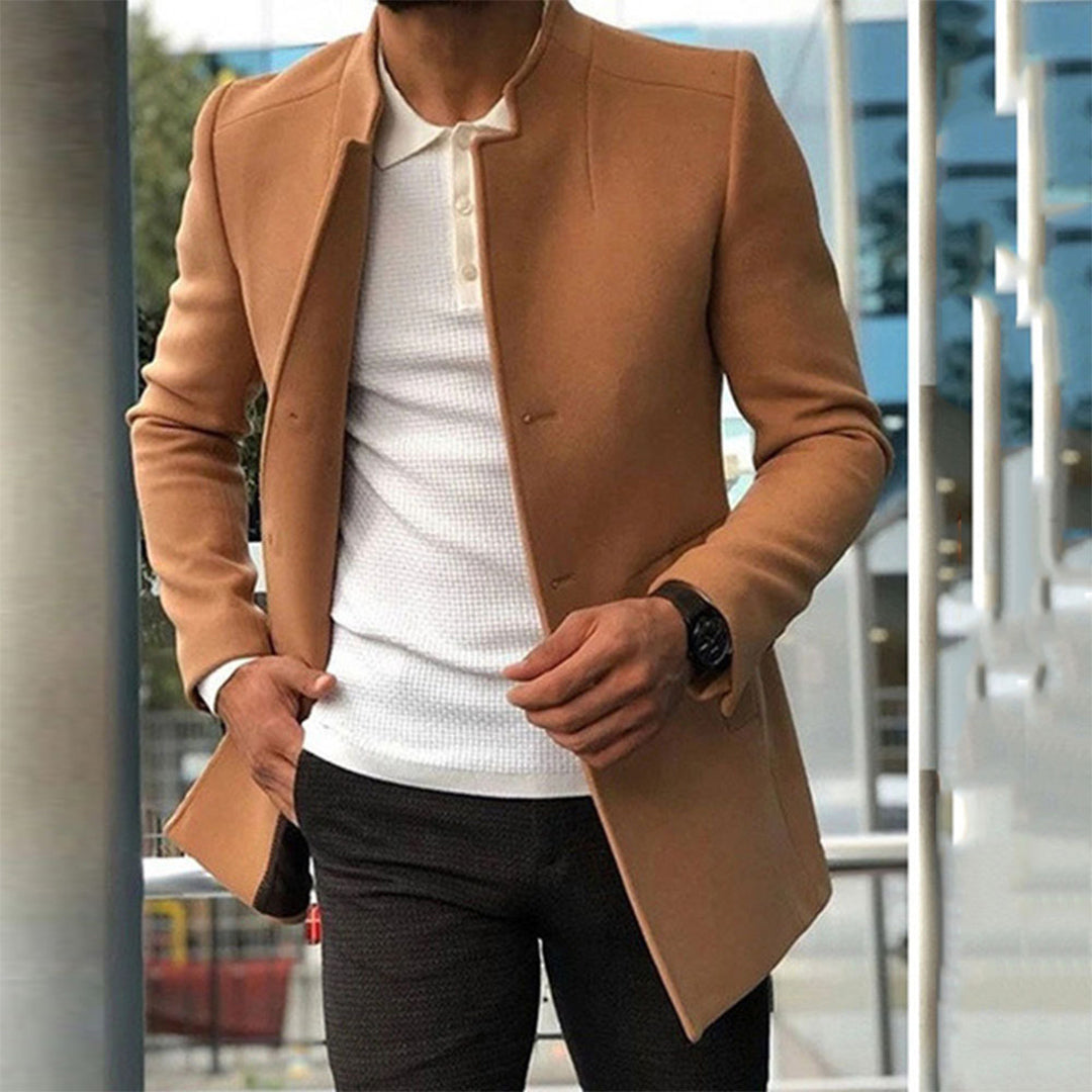 Orsenvi Matthew Men's Slim Fit Camel Winter Coat