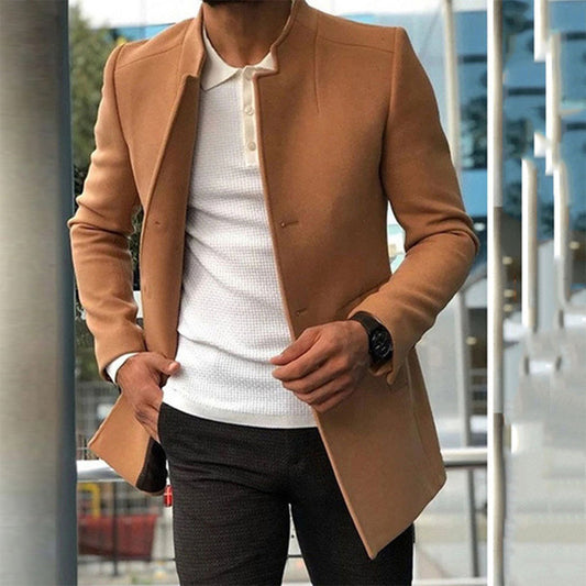 Orsenvi Matthew Men's Slim Fit Camel Winter Coat