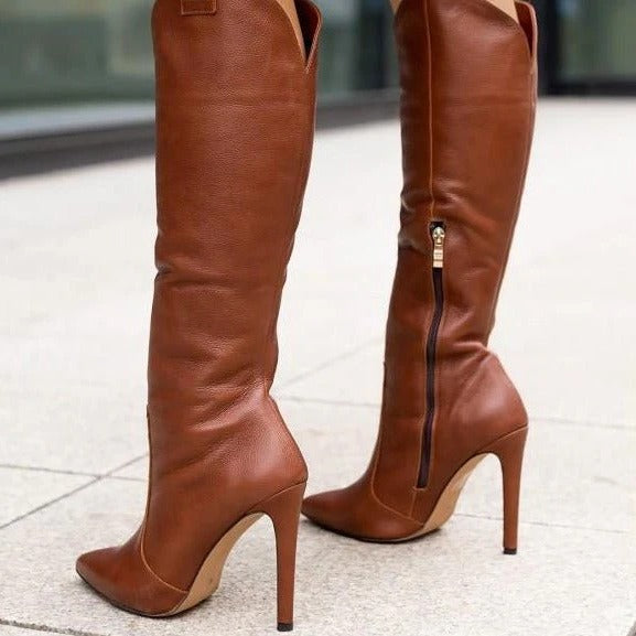 Orsenvi Boots With Stiletto Heel And Side Zip