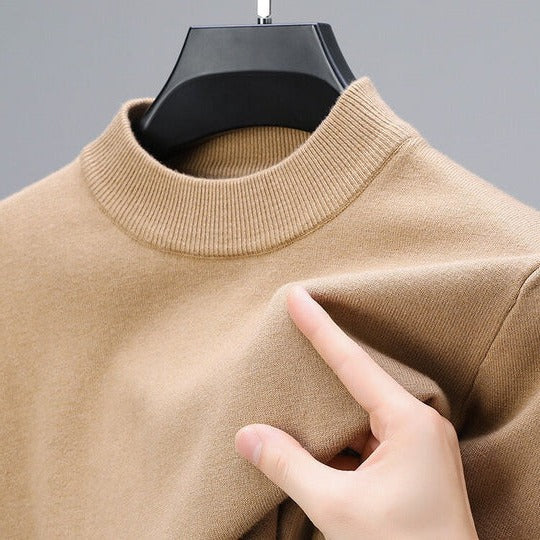 Orsenvi Men's Cashmere Pullover Structured Sweater