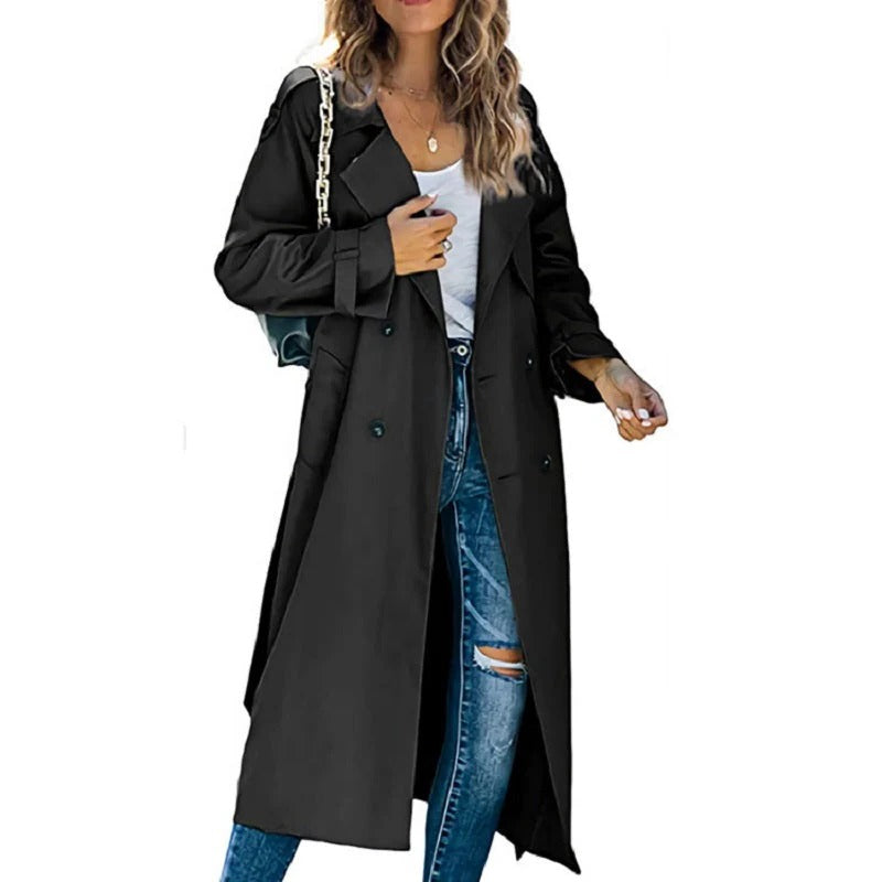 Orsenvi Women's Long Trench Coat For Spring And Autumn Transitional