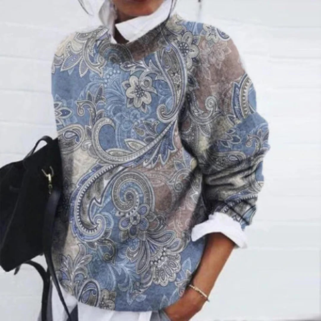 Orsenvi Women's Knit Floral Cozy Sweater