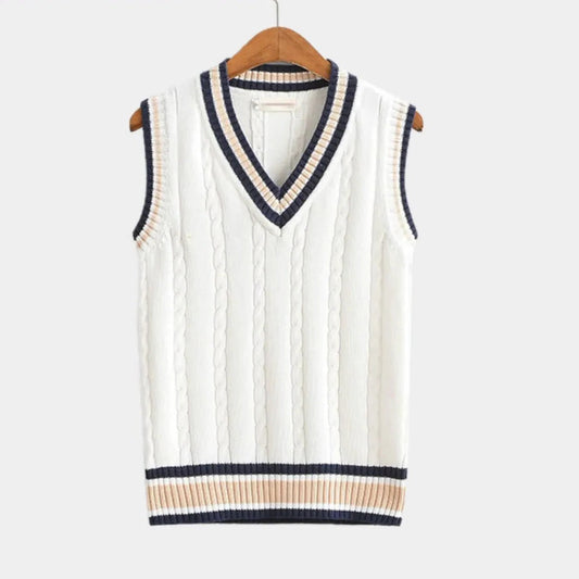 Orsenvi V-Neck Sweater Vest For Women Versatile Layering